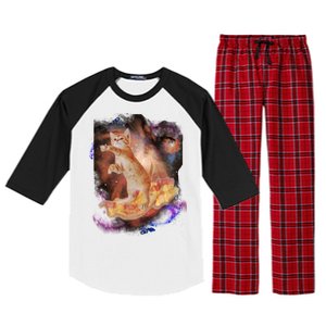 Cat Surfing Bacon In Space Raglan Sleeve Pajama Set