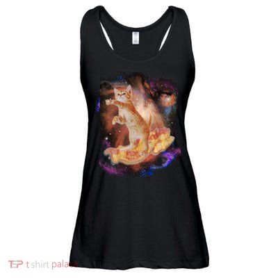 Cat Surfing Bacon In Space Ladies Essential Flowy Tank