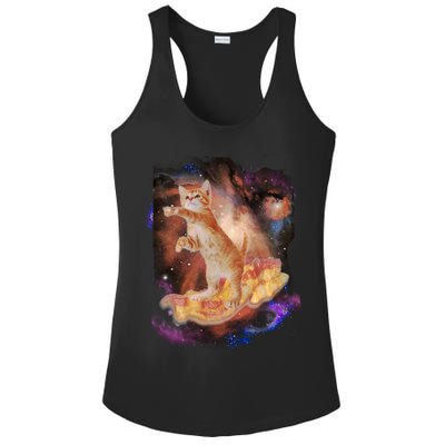 Cat Surfing Bacon In Space Ladies PosiCharge Competitor Racerback Tank