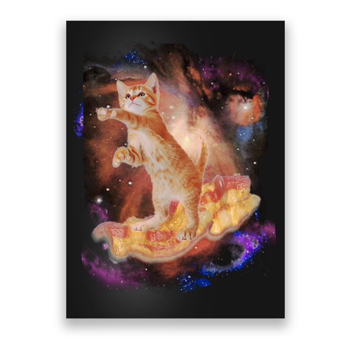 Cat Surfing Bacon In Space Poster