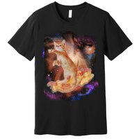 Cat Surfing Bacon In Space Premium T-Shirt