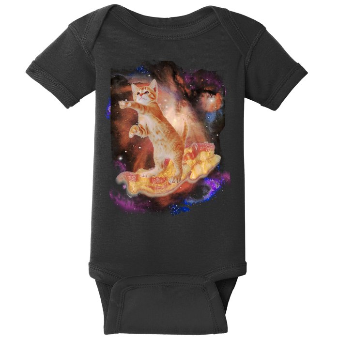 Cat Surfing Bacon In Space Baby Bodysuit