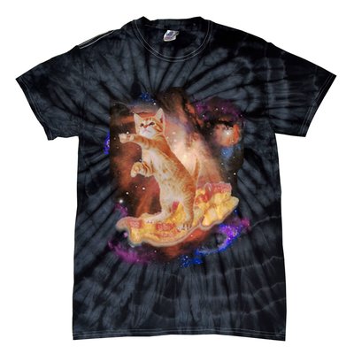 Cat Surfing Bacon In Space Tie-Dye T-Shirt