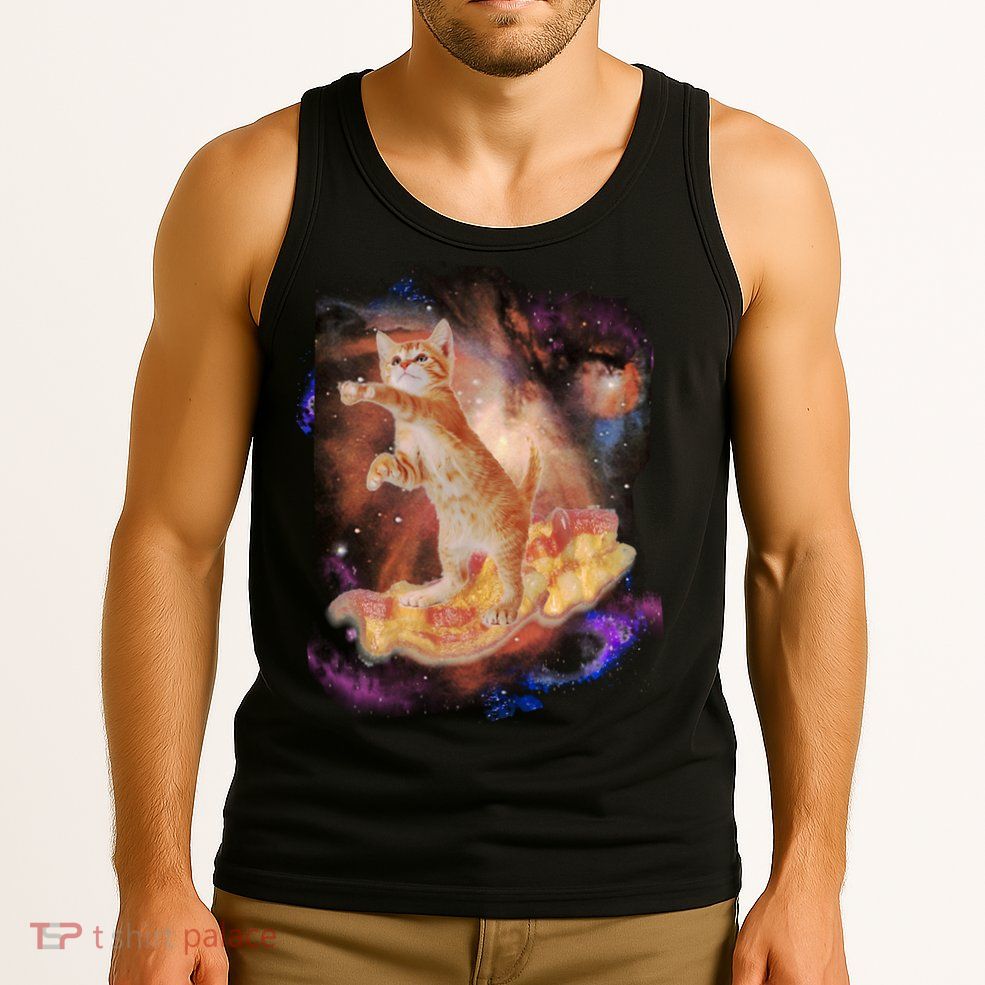 Cat Surfing Bacon In Space Tank Top