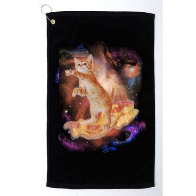 Cat Surfing Bacon In Space Golf Towel