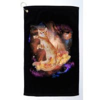 Cat Surfing Bacon In Space Golf Towel