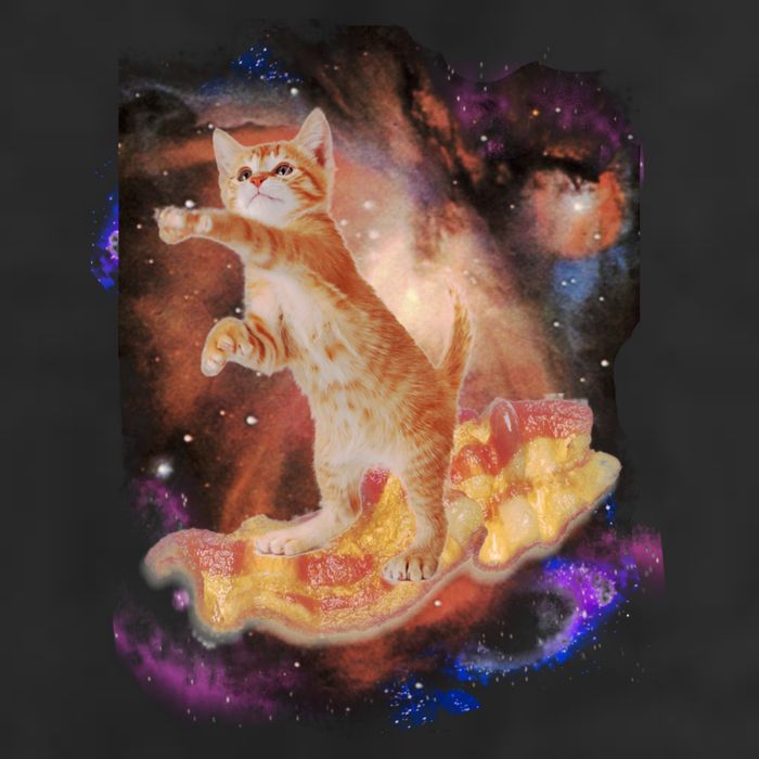 Cat Surfing Bacon In Space Golf Towel