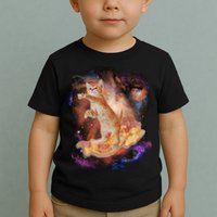Cat Surfing Bacon In Space Toddler T-Shirt