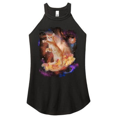 Cat Surfing Bacon In Space Women's Perfect Tri Rocker Tank