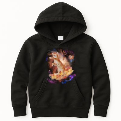 Cat Surfing Bacon In Space Kids Hoodie