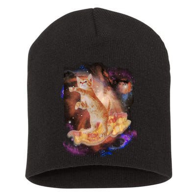 Cat Surfing Bacon In Space Short Acrylic Beanie