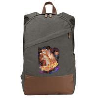 Cat Surfing Bacon In Space Cotton Canvas Backpack