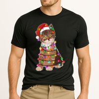 Cat Tangled in Christmas Lights Santa Kitten Cooling Performance Crew T-Shirt