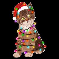 Cat Tangled in Christmas Lights Santa Kitten Backpack