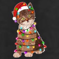 Cat Tangled in Christmas Lights Santa Kitten Adult Drive Performance Visor