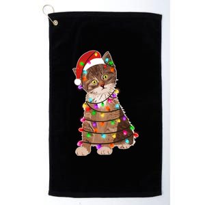 Cat Tangled in Christmas Lights Santa Kitten Platinum Collection Golf Towel