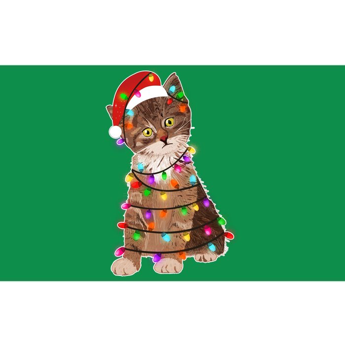 Cat Tangled in Christmas Lights Santa Kitten Bumper Sticker