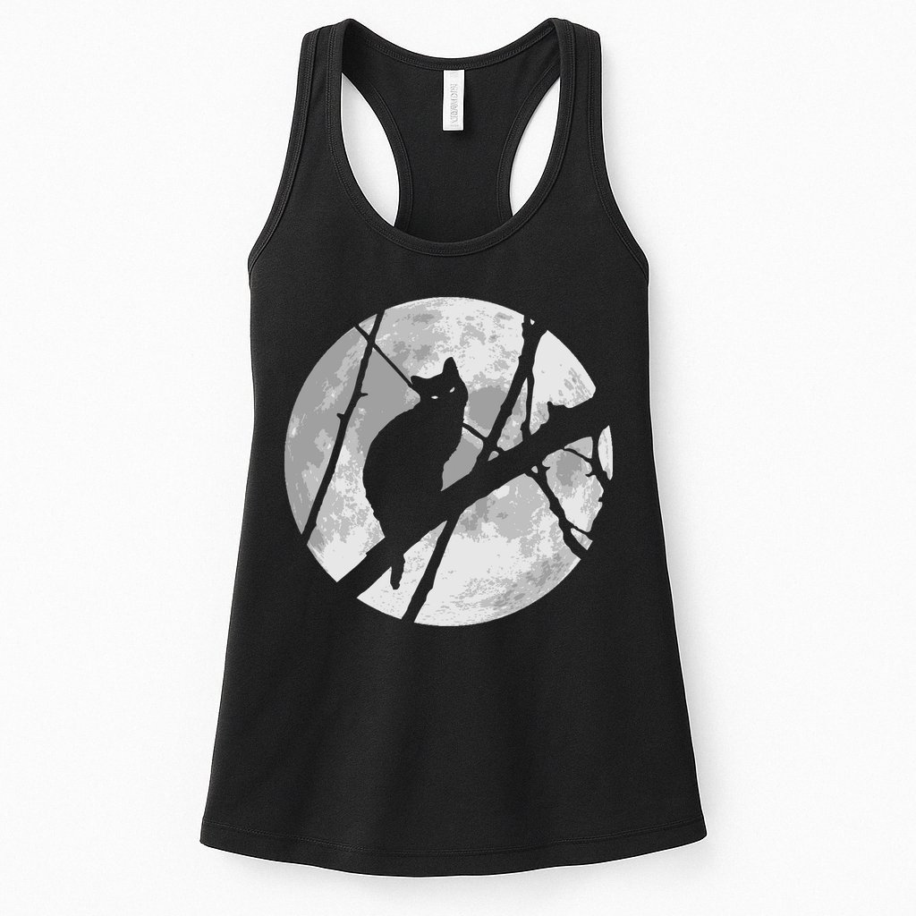 Cat To The Moon Womens Tank Top