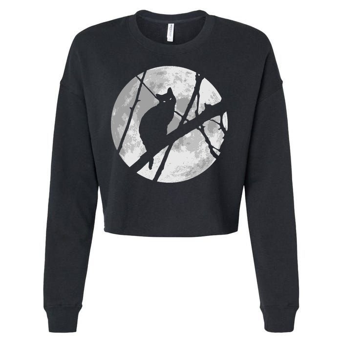 Cat To The Moon Cropped Pullover Crew