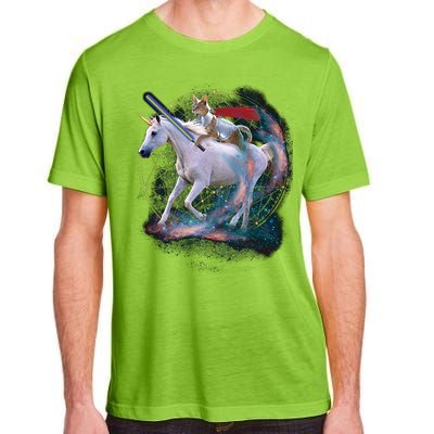 Cat Warrior Riding Unicorn Adult ChromaSoft Performance T-Shirt