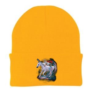 Cat Warrior Riding Unicorn Knit Cap Winter Beanie