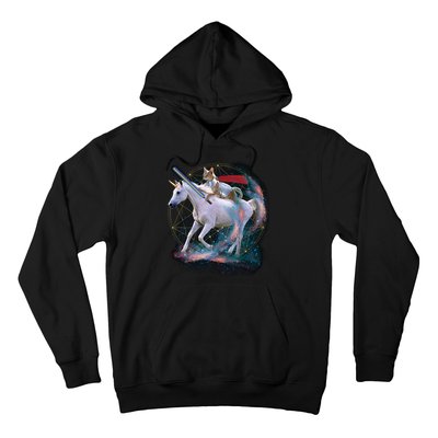 Cat Warrior Riding Unicorn Hoodie