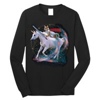 Cat Warrior Riding Unicorn Long Sleeve Shirt