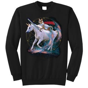 Cat Warrior Riding Unicorn Sweatshirt