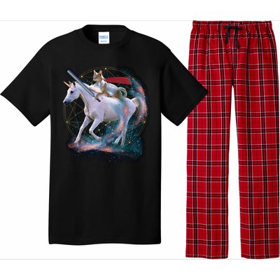 Cat Warrior Riding Unicorn Pajama Set