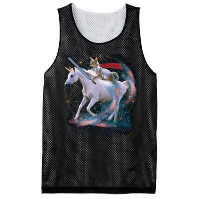 Cat Warrior Riding Unicorn Mesh Reversible Basketball Jersey Tank