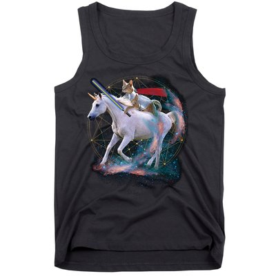 Cat Warrior Riding Unicorn Tank Top