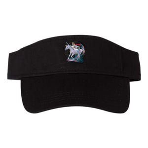 Cat Warrior Riding Unicorn Valucap Bio-Washed Visor