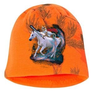 Cat Warrior Riding Unicorn Kati - Camo Knit Beanie