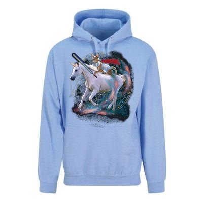 Cat Warrior Riding Unicorn Unisex Surf Hoodie