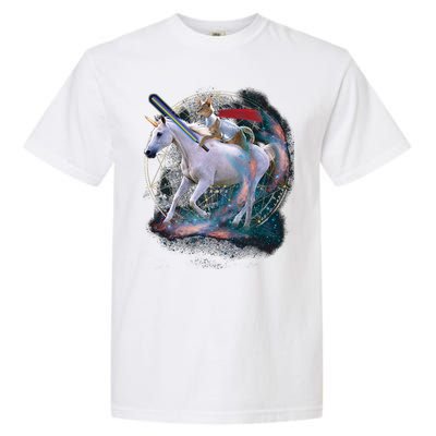 Cat Warrior Riding Unicorn Garment-Dyed Heavyweight T-Shirt