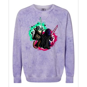 Cat Wars Light Swords Star Cats Funny Colorblast Crewneck Sweatshirt