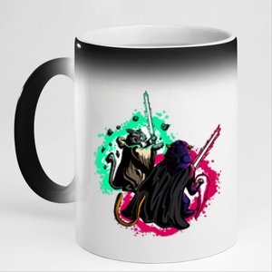 Cat Wars Light Swords Star Cats Funny 11oz Black Color Changing Mug