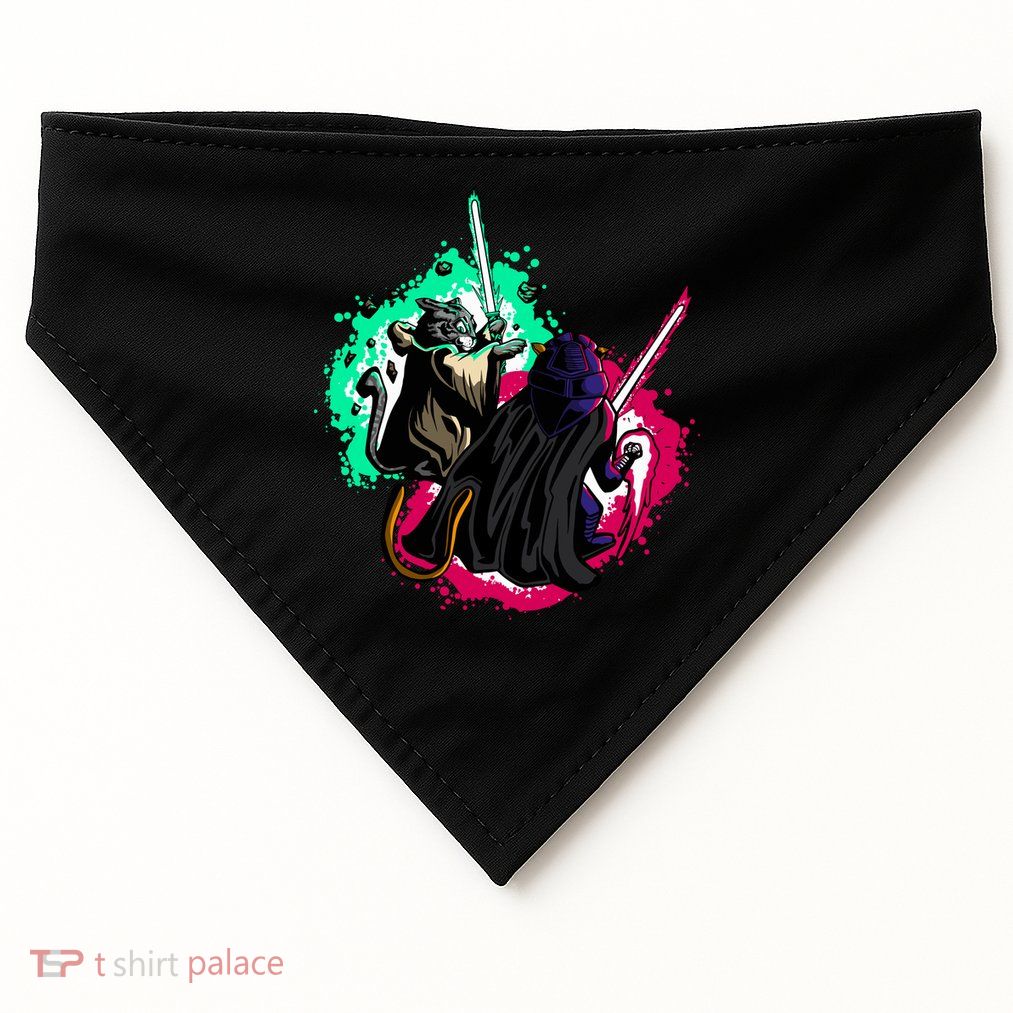 Cat Wars Light Swords Star Cats Funny USA-Made Doggie Bandana