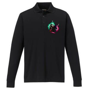 Cat Wars Light Swords Star Cats Funny Performance Long Sleeve Polo