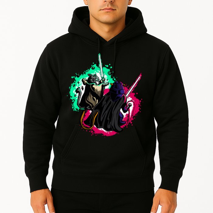 Cat Wars Light Swords Star Cats Funny Hoodie