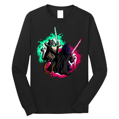Cat Wars Light Swords Star Cats Funny Long Sleeve Shirt