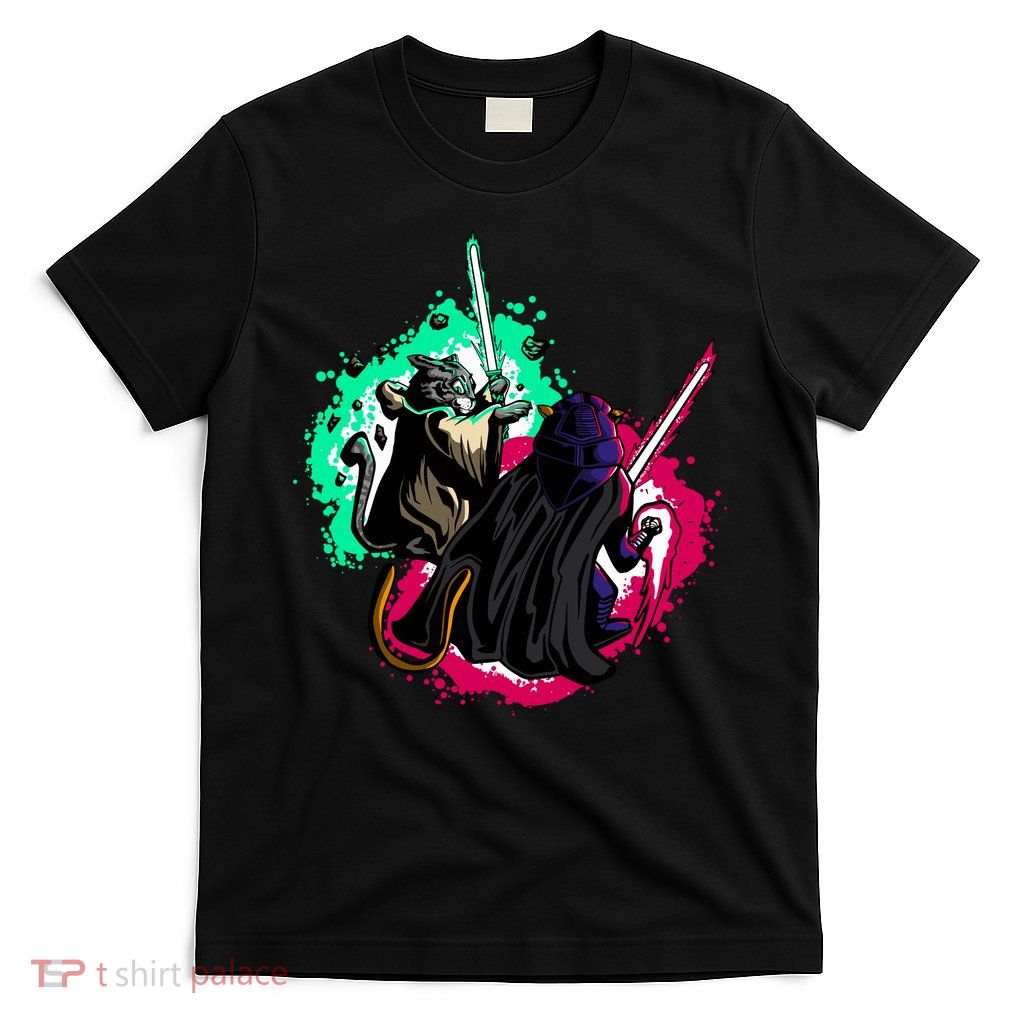 Cat Wars Light Swords Star Cats Funny T-Shirt