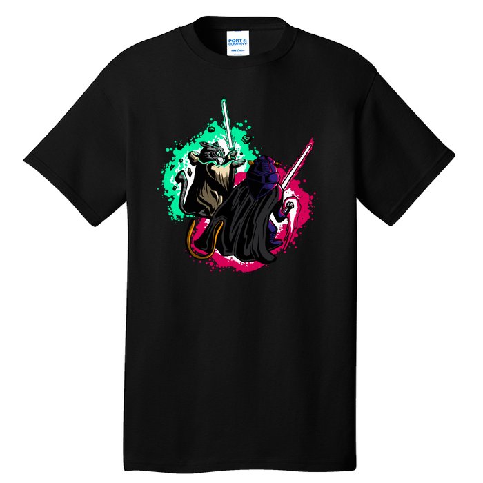 Cat Wars Light Swords Star Cats Funny Tall T-Shirt