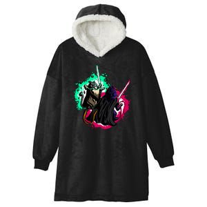 Cat Wars Light Swords Star Cats Funny Hooded Wearable Blanket