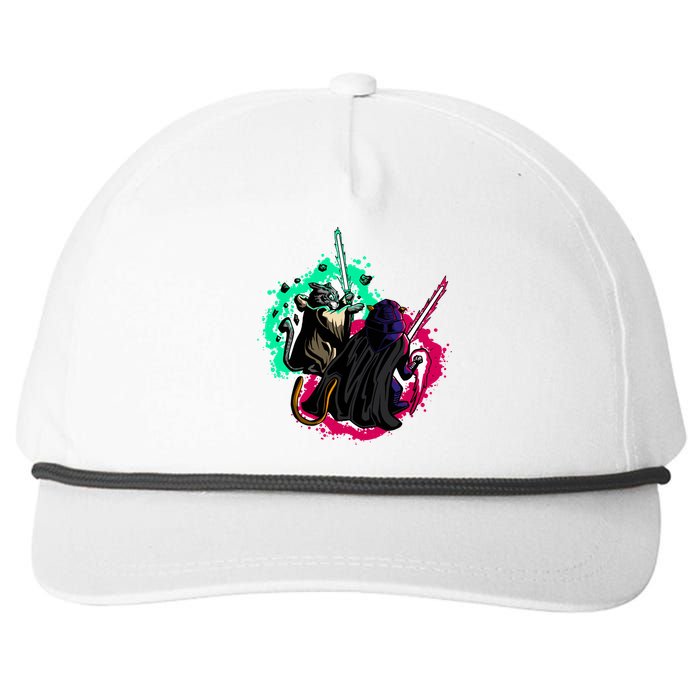 Cat Wars Light Swords Star Cats Funny Snapback Five-Panel Rope Hat