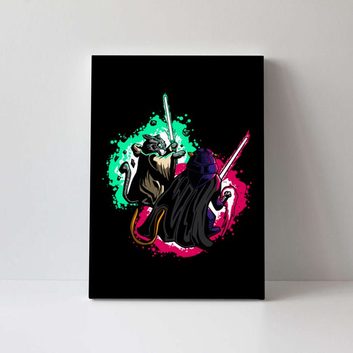 Cat Wars Light Swords Star Cats Funny Canvas