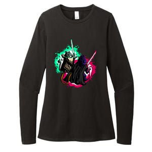 Cat Wars Light Swords Star Cats Funny Womens CVC Long Sleeve Shirt