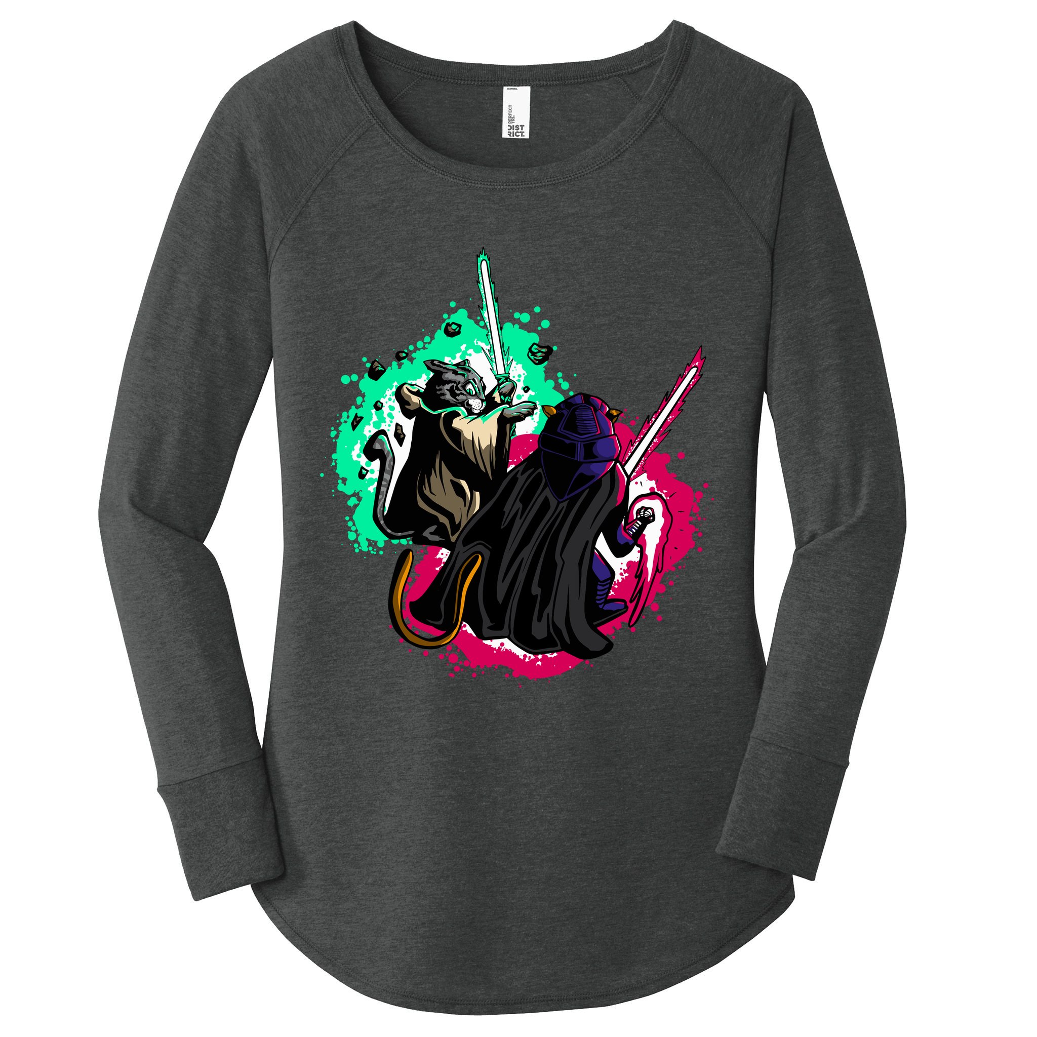 Cat Wars Light Swords Star Cats Funny Women's Perfect Tri Tunic Long Sleeve Shirt
