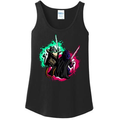 Cat Wars Light Swords Star Cats Funny Ladies Essential Tank