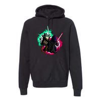 Cat Wars Light Swords Star Cats Funny Premium Hoodie